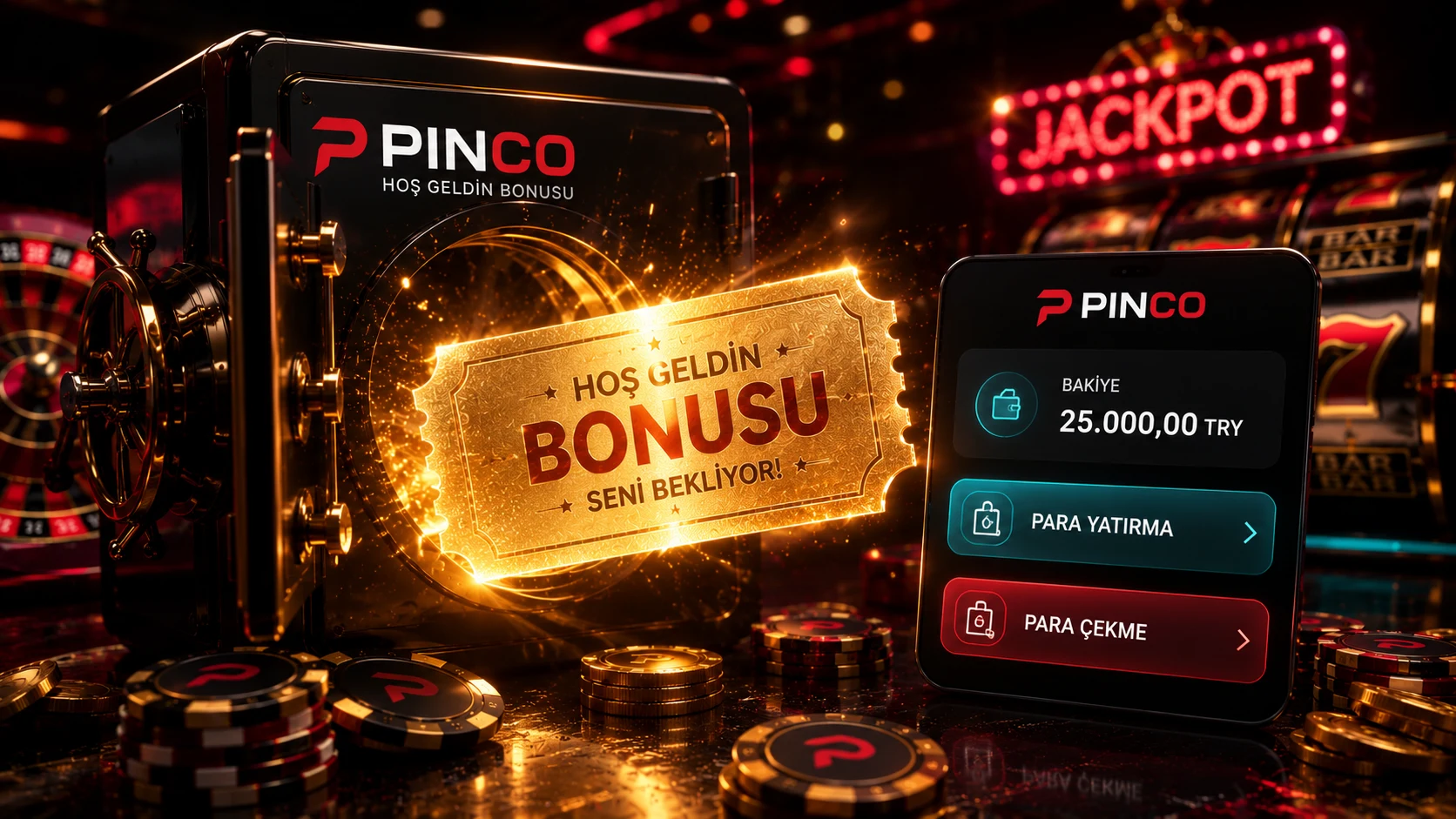 Pinco ödeme bölümünde TRY para yatırma ve çekme seçenekleri